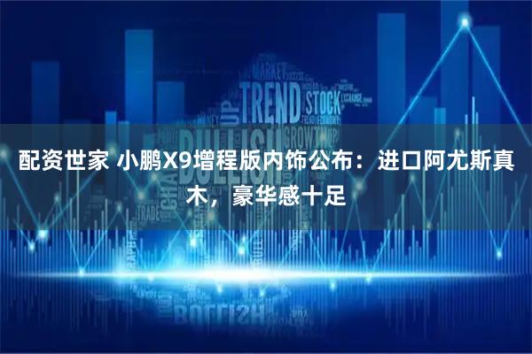 配资世家 小鹏X9增程版内饰公布：进口阿尤斯真木，豪华感十足